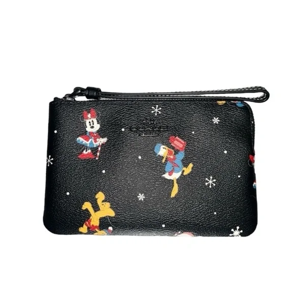 Coach X Disney Holiday Print Corner Zip Wristlet NWT - Picture 2 of 6